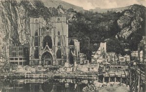 Dinant Belgium WWI Ruins Collegiate Church Meuse River RPPC Postcard 1914