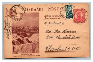 Vintage 1946 Postcard Post WW2 South Africa - Johannesburg - Cool Note on Back