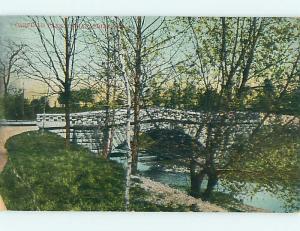 Divided-Back BRIDGE & GARFIELD PARK SCENE Indianapolis Indiana IN r7985