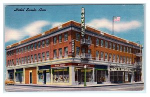 SANTA ANA, California CA ~ Roadside HOTEL SANTA ANA c1940s Linen  Postcard
