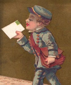 1881 Victorian Trade Cards Children Occupational Mail Carrier Set Of 4 F21