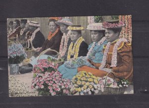 HAWAII, HONOLULU, FLOWER GIRLS, c1920 ppc., unused.