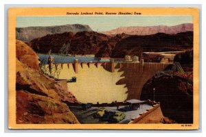 Lookout Point Boulder Hoover Dam Boulder City Nevada NV UNP Linen Postard V4