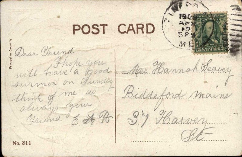 Easter Jesus Christ With Lambs c1910 Vintage Postcard