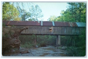 c1960 Ruffs Mills Covered Bridge Marietta Smyrna Cobb County Georgia GA Postcard