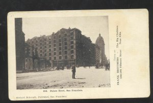 SAN FRANCISCO CALIFORNIA PALACE HOTEL FRANK BROTHERS ADVERTISING POSTCARD