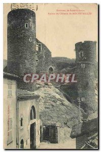 Old Postcard Environs de Saint Etienne Ruins of Castle Rochetaillee