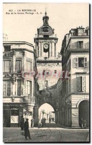 Old Postcard La Rochelle Rue de la Grosse Horloge