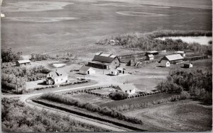 George Bowie's Farm Camrose Alberta ?? AB Aerial c1957 RPPC Postcard F82 *as is