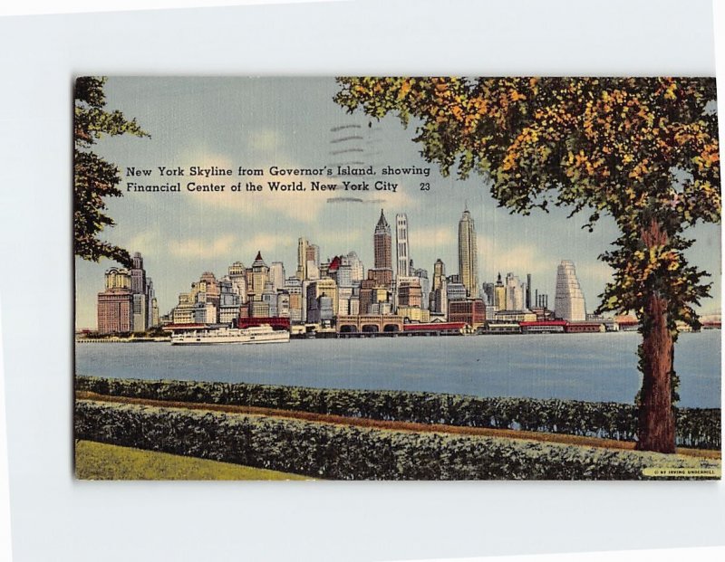 Postcard New York Skyline from Governor's Island, New York City, New York 