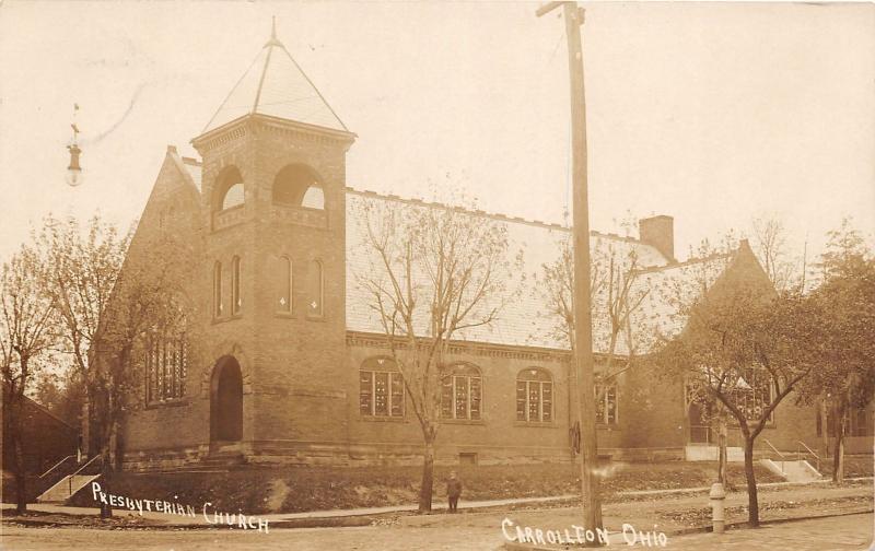 E84/ Carrollton Ohio RPPC Postcard Carroll Co c1910 Presbyterian Church 15