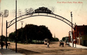 Michigan Flint Trolley At First Ward Park 1910