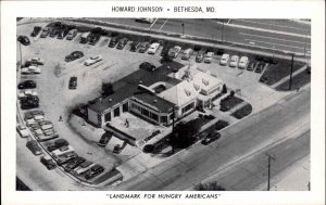 Bethesda Maryland MD Howard Johnson Johnson's Air View Vintage Postcard