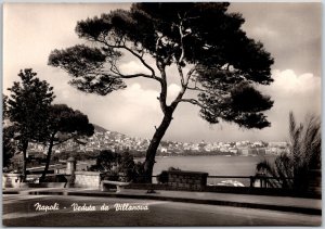 Napoli - Veduta Da Villanova Naples Italy Ocean View Real Photo RPPC Postcard