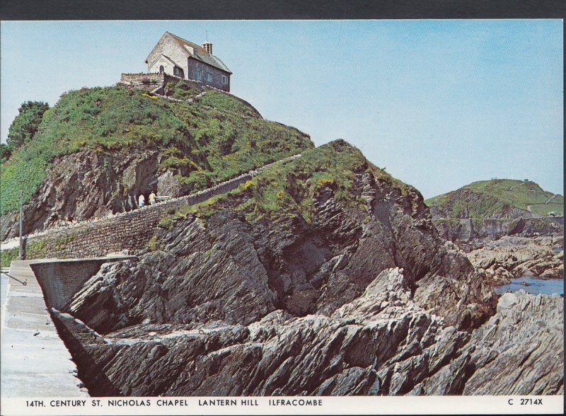 Devon Postcard- 14th Century St Nicholas Chapel, Lantern Hill, Ilfracombe RR1781