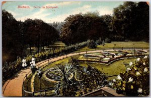 1910's Bochum Partie Im Stadtpark Germany Flower Garden Posted Postcard