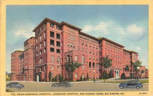BALTIMORE, Maryland MD   UNION MEMORIAL~JOHNSTON HOSPITAL & Nurses Home Postcard