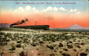 Pilot Nevada Pilot Mntn Western Pacific RR Train c1900-20s Vintage Postcard
