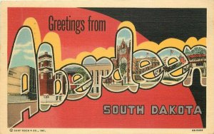 South Dakota Aberdeen large letters multi View Hyde Postcard Teich 22-4961