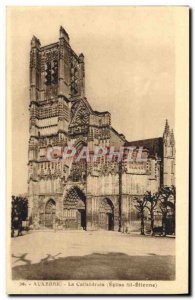 Old Postcard Auxerre The Cathedral Church of St Etienne