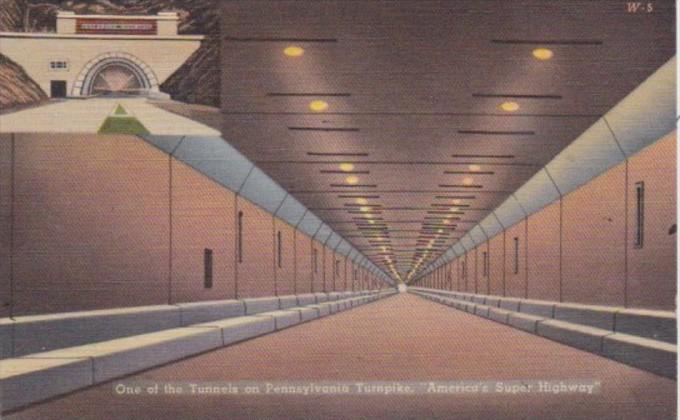 Pennsylvania Turnpike View Of One Of The Tunnels 1952