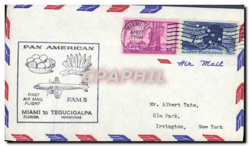 United States Letter 1st flight to Miami Tegucigalpa Honduras 27 April 1959 B...