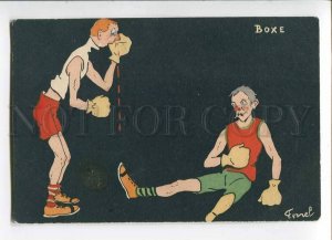 3029337 BOXING Boxer in Fight on ring by FERNEL Vintage PC