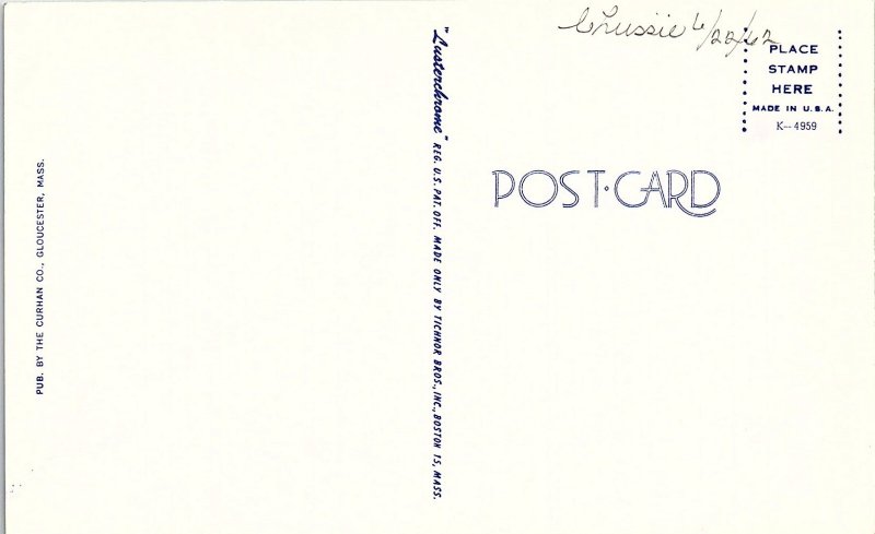 Postcard MAP SCENE Marblehead Massachusetts MA AI5657