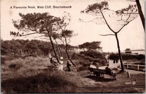 Vtg Bournemouth England A Favorite Nook West Cliff Postcard