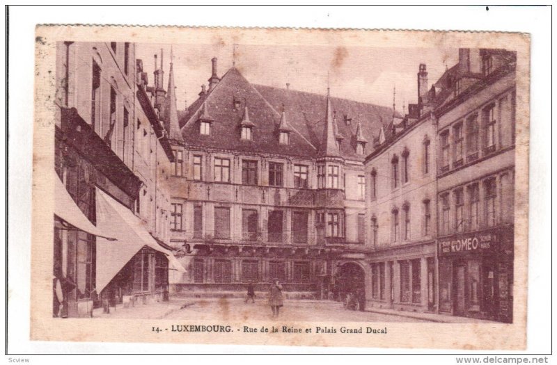 LUXEMBOURG, PU-1920; Rue De La Reine Et Palais Grand Ducal