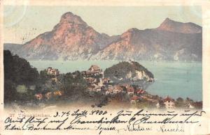 Traunkirchen Austria Birds Eye View Antique Postcard J59738