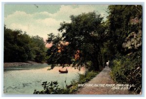 c1910 Scenic View Canoeing Oak Park River Iowa Falls Iowa IA Vintage Postcard 