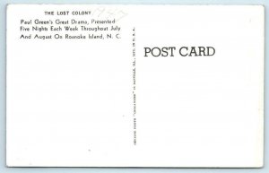 RPPC  ROANOKE ISLAND, North Carolina NC ~ Theater THE LOST COLONY 1947  Postcard