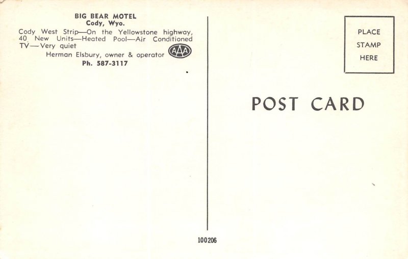 Cody, Wyoming, Big Bear Motel, AA364-7