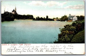 Vtg Chicago Illinois IL Scene In Jackson Park German Building 1907 View Postcard