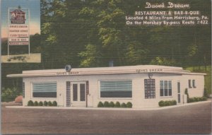 Postcard  Dave's Dream Restaurant & Barbecue Harrisburg PA