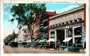 1920s Broadway Looking North Saratoga Springs Postcard