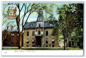 c1910 State Capitol Exterior Building Dover Delaware DE Vintage Antique Postcard