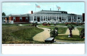 NARRAGANSETT PIER, RI Rhode Island ~ ITALIAN GARDENS & CASINO  c1900s Postcard