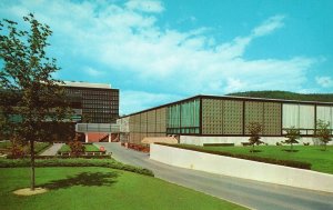 Vintage Postcard Rear View Corning Glass Center History Record Corning New York