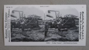 World War 1 Grannie American Cannon Shell Hoisted Stereoview Keystone A3