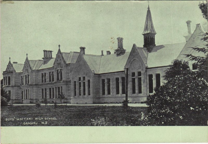 PC NEW ZEALAND, BOYS' WAITAKI HIGH SCHOOL, ORMARU, Vintage Postcard (B41420)