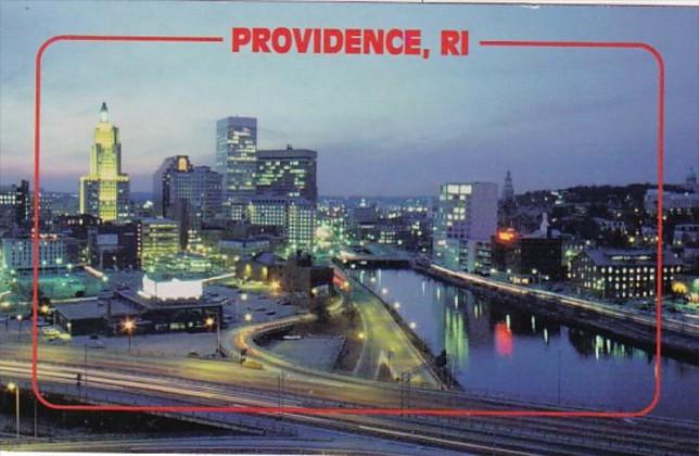 Rhode Island Providence At Night