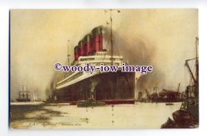 LS0213 - Cunard Liner - Aquitania - art postcard