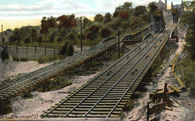 Vintage Postcard 1910's View of Price Hill Incline Railway Cincinnati Ohio OH