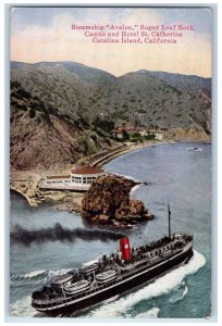 c1910s Steamship Avalon And Hotel St. Catherine Catalina Island CA Ship Postcard