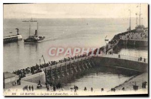 Old Postcard Le Havre la Jetee and Avant Port Boat