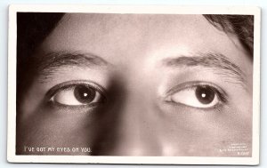 1909 RPPC I'VE GOT MY EYES ON YOU ANDOVER SD UNUSUAL REAL PHOTO POSTCARD P3678
