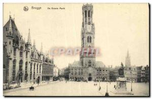 Old Postcard Bruges De Groote Markt