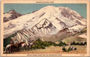 Washington Rainier National Park Saddle Horse Party On Sourdough Trail 1937